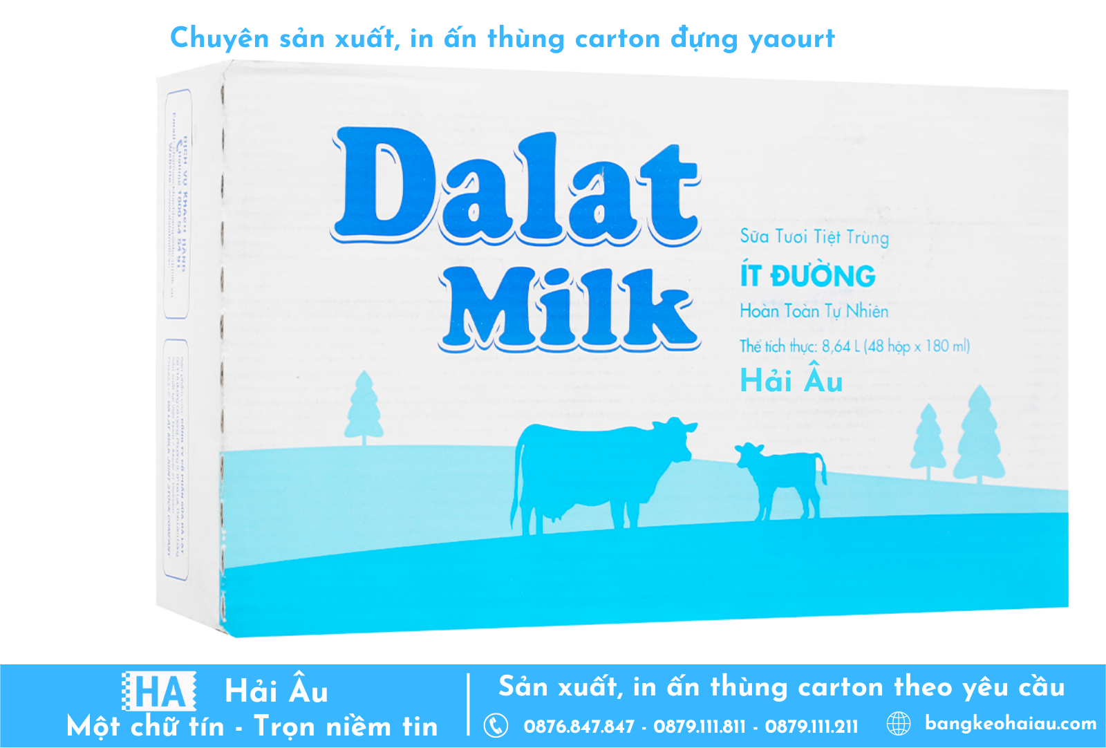 Hải Âu là nhà cung cấp thùng in sữa chua Dalat Milk